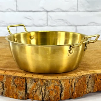 تابه دو دسته 17 استیل طلایی - Image 3