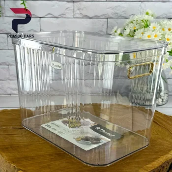 باکس دسته طلایی بزرگ شفاف هومکت