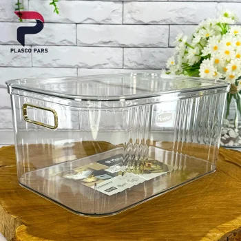 باکس دسته طلایی متوسط شفاف هومکت