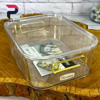 باکس دسته طلایی کوچک شفاف هومکت