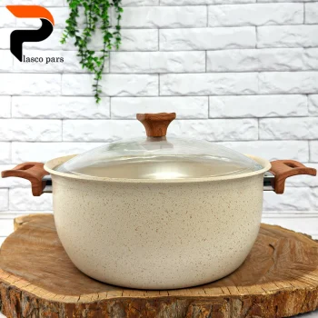 قابلمه 28 ونیز دسته چوبی درب پیرکس کاپوچینو هاناتک - Image 3