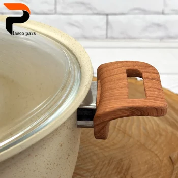 قابلمه 28 ونیز دسته چوبی درب پیرکس کاپوچینو هاناتک - Image 4