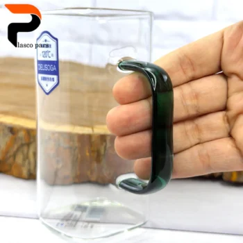 لیوان پیرکس مربع بلند دسته رنگی - Image 6