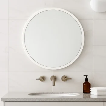 آینه گرد آلومینیوم سفید متوسط ارغوان اطلس