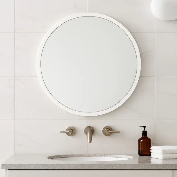 آینه گرد آلومینیوم سفید متوسط ارغوان اطلس