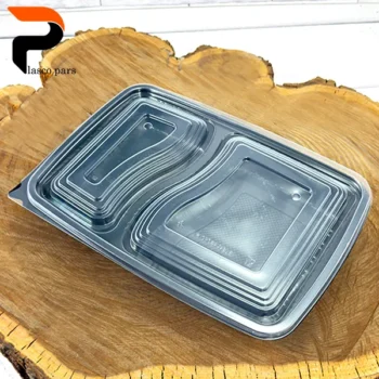 ظرف مستطیل 2 خانه یکبارمصرف 7002