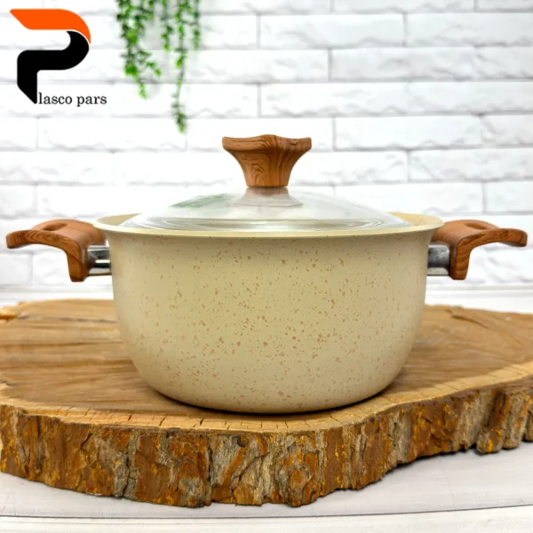 قابلمه 20 ونیز دسته چوبی درب پیرکس کاپوچینو هاناتک