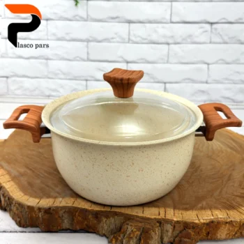 قابلمه 20 ونیز دسته چوبی درب پیرکس کرمی هاناتک - Image 6