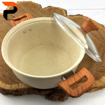 قابلمه 20 ونیز دسته چوبی درب پیرکس کرمی هاناتک - Image 5