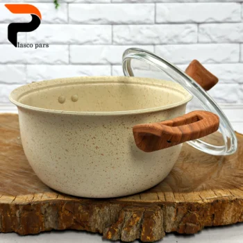 قابلمه 20 ونیز دسته چوبی درب پیرکس کرمی هاناتک - Image 4