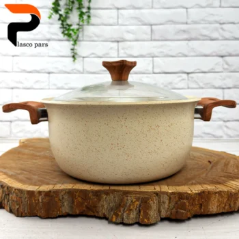 قابلمه 24 ونیز دسته چوبی درب پیرکس کرمی هاناتک - Image 4