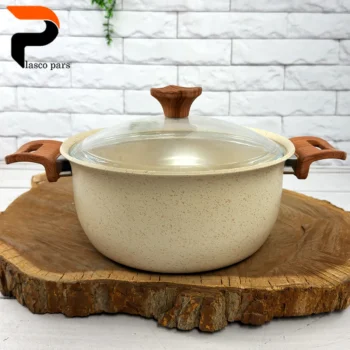 قابلمه 24 ونیز دسته چوبی درب پیرکس کرمی هاناتک - Image 5