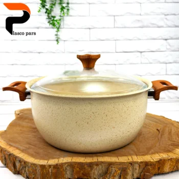 قابلمه 28 ونیز دسته چوبی درب پیرکس کاپوچینو هاناتک - Image 3