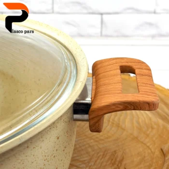 قابلمه 28 ونیز دسته چوبی درب پیرکس کاپوچینو هاناتک - Image 4