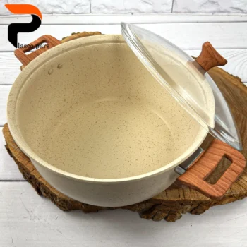 قابلمه 28 ونیز دسته چوبی درب پیرکس کرمی هاناتک - Image 2