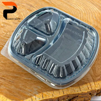 ظرف مربع  3 خانه یکبارمصرف 603