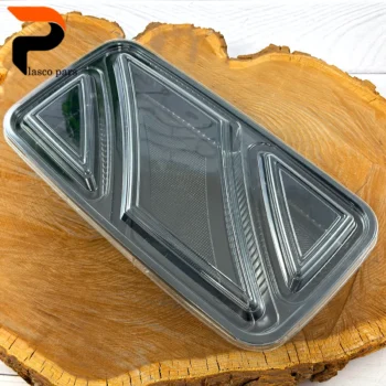 ظرف مستطیل 3 خانه یکبارمصرف 8003