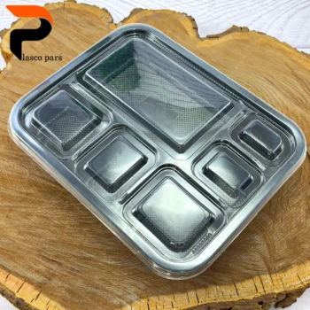 ظرف مستطیل 6 خانه یکبارمصرف 106