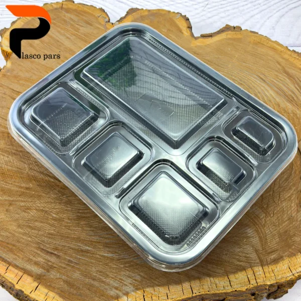 ظرف مستطیل 6 خانه یکبارمصرف 106