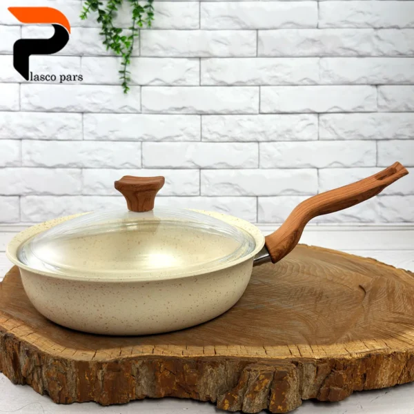 تابه 24 ونیز تکدسته دسته چوبی درب پیرکس کرمی هاناتک