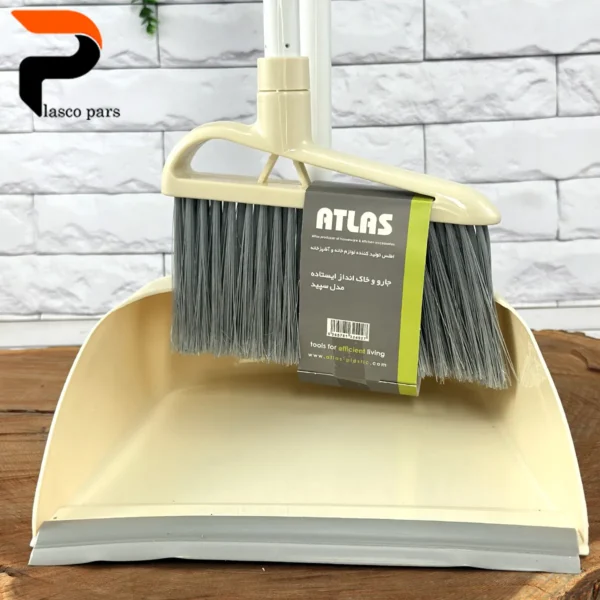 ست جاروب خاک انداز سپید اطلس