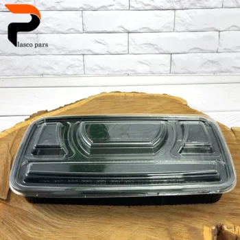 ظرف مستطیل 4 خانه یکبارمصرف 8004