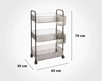 ترولی 3 طبقه بزرگ چرخدار لیمون - Image 3