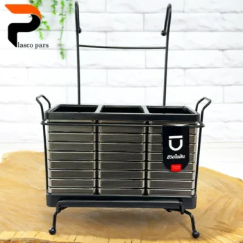 جاقاشقی آویز مستطیل 3 قلو نقره ای تایلندی بازن - Image 6