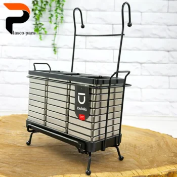 جاقاشقی آویز مستطیل 3 قلو نقره ای تایلندی بازن - Image 3