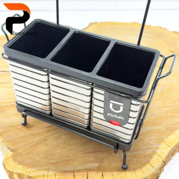 جاقاشقی آویز مستطیل 3 قلو نقره ای تایلندی بازن - Image 2