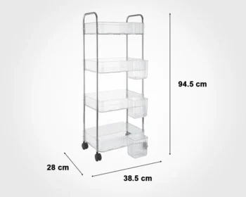ترولی 4 طبقه چرخ دار لیمون - Image 2