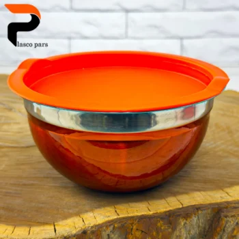 کاسه استیل رنگی درب رنگی سایز 1