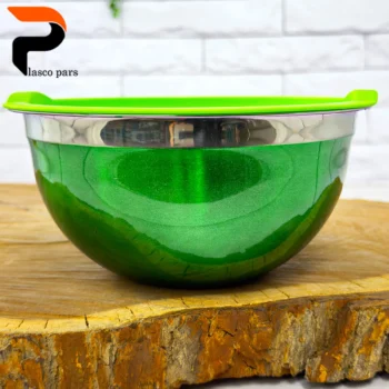 کاسه استیل رنگی درب رنگی سایز 2 - Image 3