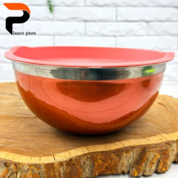 کاسه استیل رنگی درب رنگی سایز 5 - Image 3