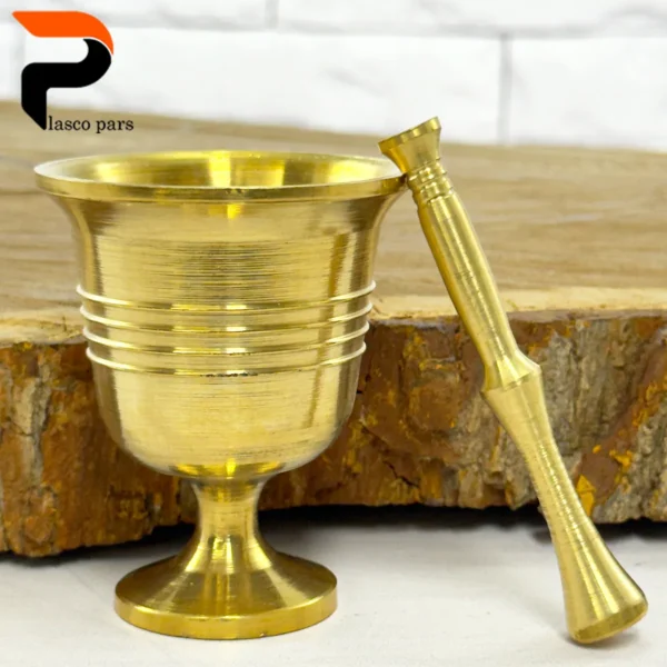 هاون برنجی پایه دار ارتفاع 7.5