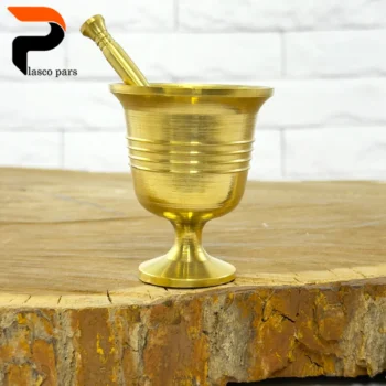 هاون برنجی پایه دار ارتفاع 7.5 - Image 4