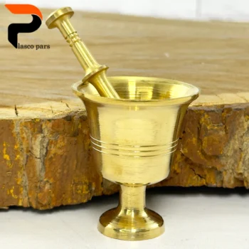 هاون برنجی پایه دار ارتفاع 5.5