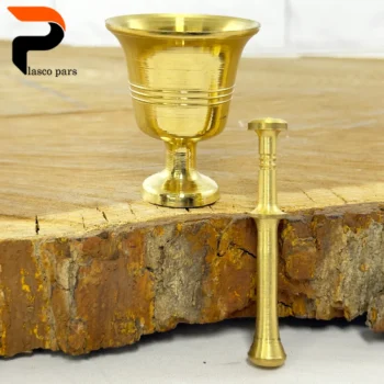 هاون برنجی پایه دار ارتفاع 5.5 - Image 4