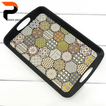 سینی مستطیل چاپدار گلد - Image 3