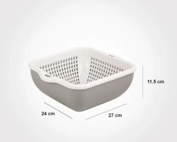 ست کاسه و آبکش 4 گوش 3 سایز لیمون - Image 4