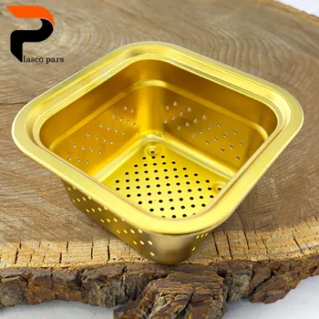 تفاله گیر استیل مربع طلایی