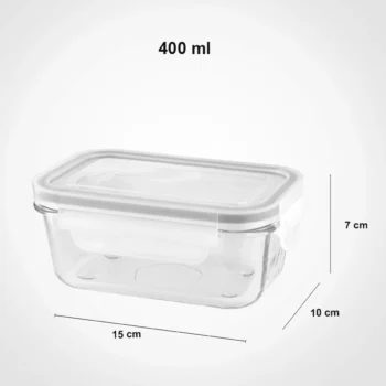 ست ظرف شیشه ای مستطیل 6پارچه لیمون - Image 6