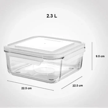 ست ظرف شیشه ای مربع 6پارچه لیمون - Image 4