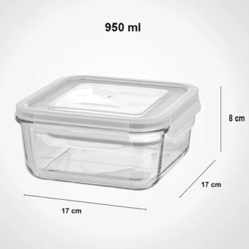 ست ظرف شیشه ای مربع 6پارچه لیمون - Image 5