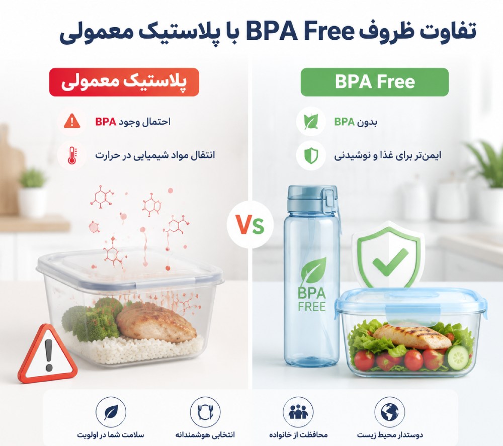 فرق لوازم پلاستیکی BPA Free با معمولی