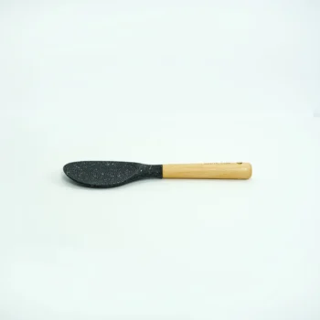 کفگیر تخت گرد سیلیکونی دسته چوبی 3840 مشکی WP - Image 5