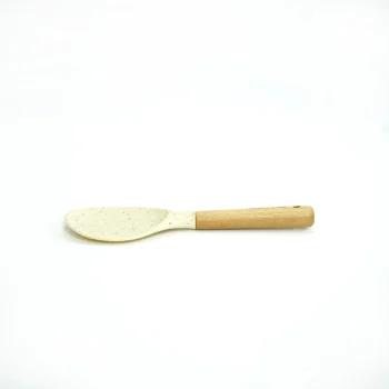 کفگیر تخت گرد سیلیکونی دسته چوبی 3840 کرم وانیلی WP - Image 5