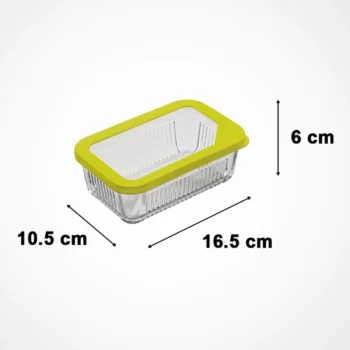 ست ظرف شیاردار مستطیل لیمون - Image 3